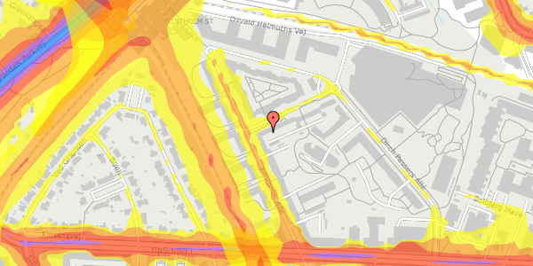 Trafikstøjkort på Preben Kaas' Vænge 5A, 2000 Frederiksberg