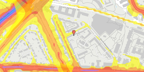 Trafikstøjkort på Preben Kaas' Vænge 5F, 2000 Frederiksberg