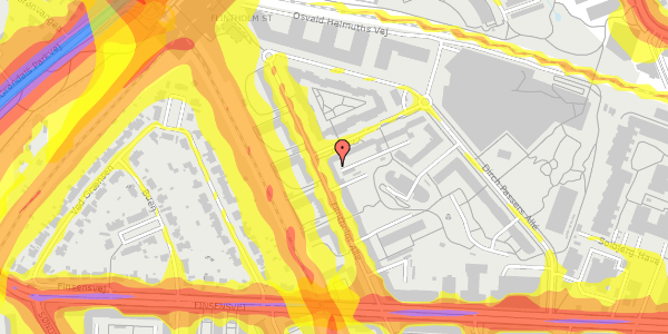 Trafikstøjkort på Preben Kaas' Vænge 5N, 2000 Frederiksberg