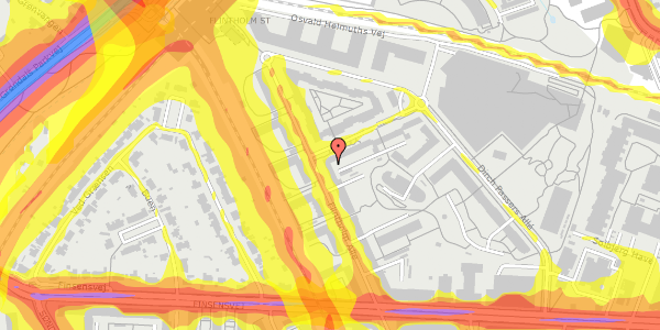 Trafikstøjkort på Preben Kaas' Vænge 5P, 2000 Frederiksberg