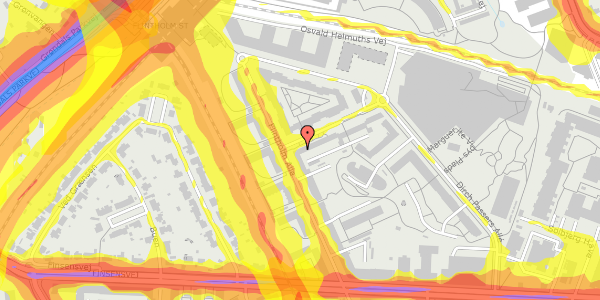 Trafikstøjkort på Preben Kaas' Vænge 5R, 1. 108, 2000 Frederiksberg