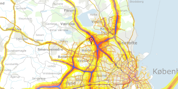 Trafikstøjkort på Byskovvej 36A, 2730 Herlev