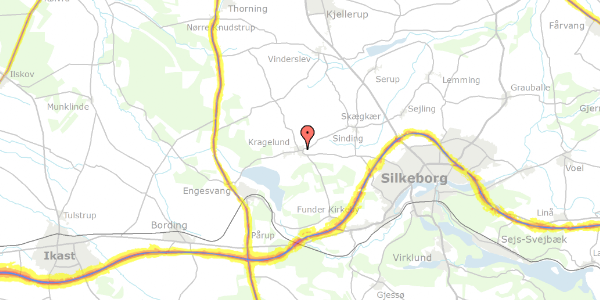Trafikstøjkort på Engesvangvej 12G, 8600 Silkeborg