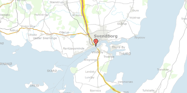 Trafikstøjkort på Marstrandsvej 3, 5700 Svendborg