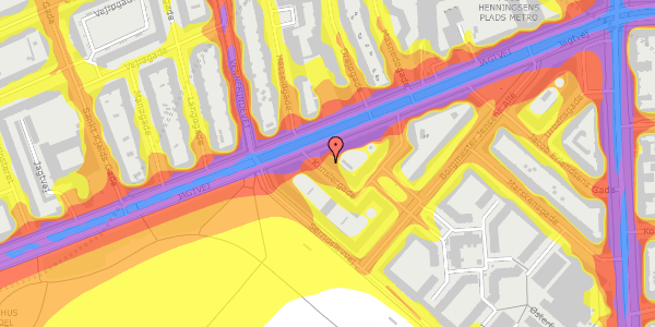 Trafikstøjkort på Kanslergade 1, 2100 København Ø