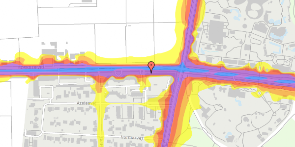 Trafikstøjkort på Roskildevej 35, 1. 1, 2000 Frederiksberg