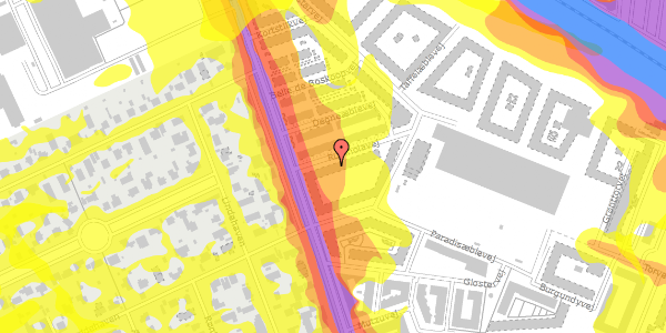 Trafikstøjkort på Rubinolavej 6, 4. th, 2500 Valby