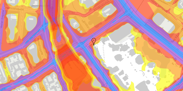 Trafikstøjkort på Vesterbrogade 3A, 1620 København V