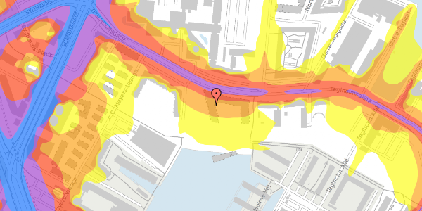 Trafikstøjkort på Teglholmsgade 10B, 5. th, 2450 København SV