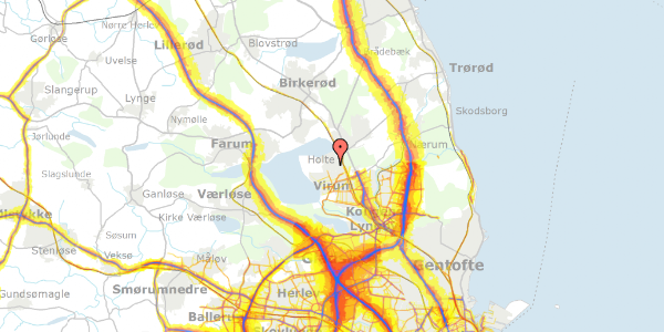 Trafikstøjkort på Kollemosevej 10A, 2840 Holte