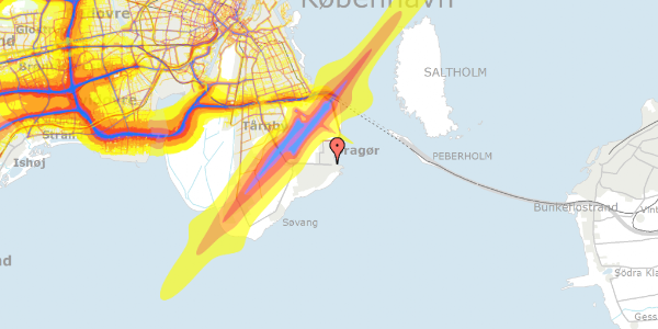 Trafikstøjkort på Wiedergården 1C, 2791 Dragør