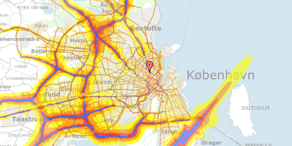 Trafikstøjkort på Guldbergsgade 2A, 2200 København N