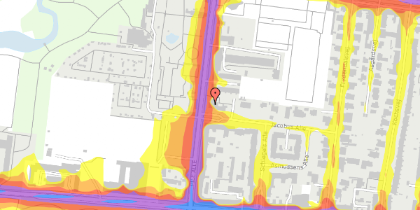 Trafikstøjkort på Pile Alle 9, kl. , 2000 Frederiksberg