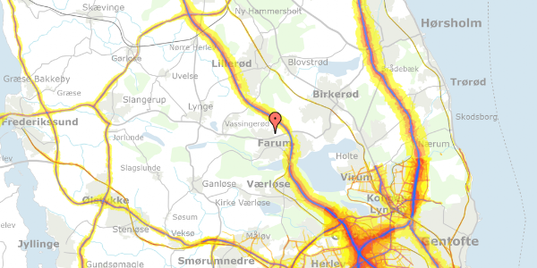 Trafikstøjkort på Hjorteparken 16, 3520 Farum