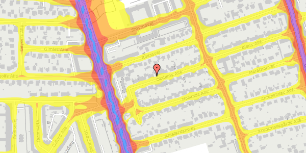 Trafikstøjkort på Obdams Allé 15, 2300 København S