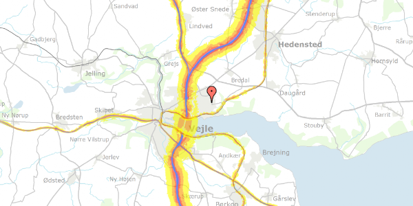 Trafikstøjkort på Skelvangen 54, st. th, 7120 Vejle Øst