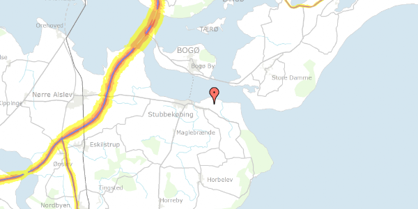 Trafikstøjkort på Pilehegnet 29, 4850 Stubbekøbing