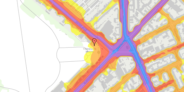 Trafikstøjkort på Øster Allé 1B, 2100 København Ø