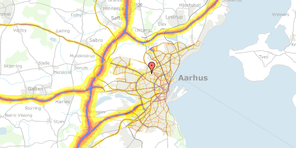 Trafikstøjkort på Haveforeningen Trillegården 110, 8210 Aarhus V