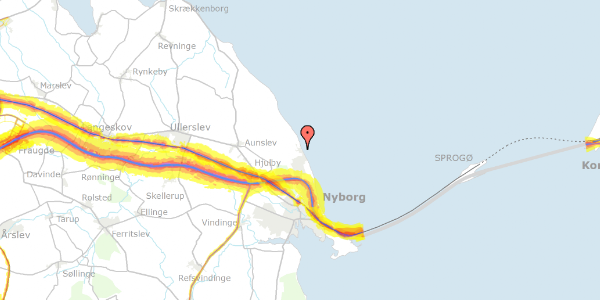 Trafikstøjkort på Bæltbåden 8, 5800 Nyborg