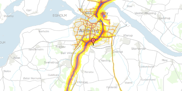 Trafikstøjkort på Indkilde Alle 88, 9210 Aalborg SØ