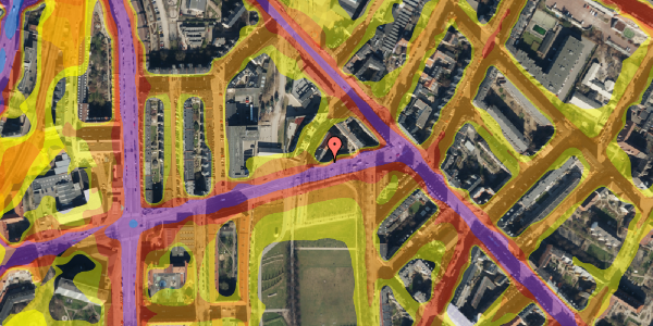 Trafikstøjkort på Hillerødgade 14, kl. 27, 2200 København N