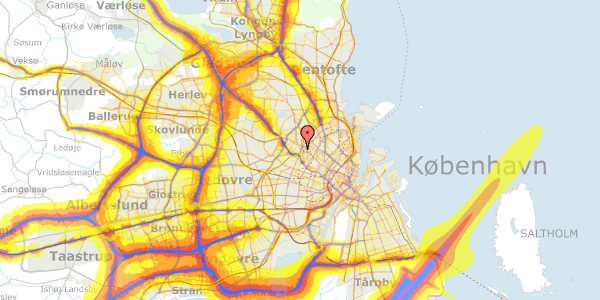 Trafikstøjkort på Falkevej 4, 1. tv, 2400 København NV