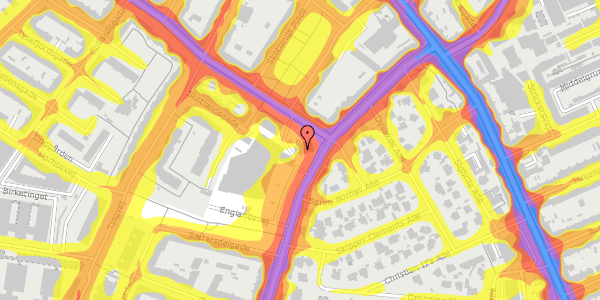 Trafikstøjkort på Englandsvej 22, 2300 København S