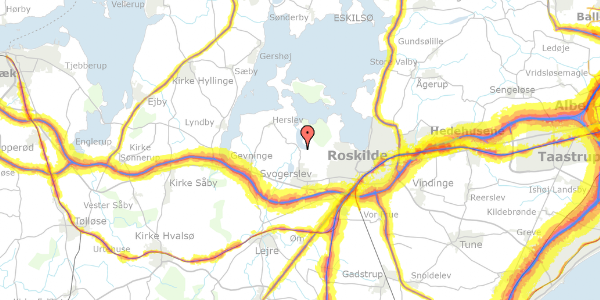 Trafikstøjkort på Kongemarksvej 57, 4000 Roskilde