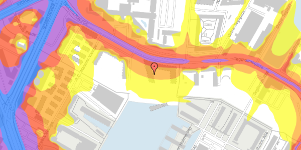 Trafikstøjkort på Teglholmsgade 10C, 5. th, 2450 København SV