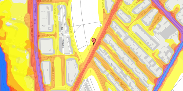 Trafikstøjkort på Stefansgade 30, 2200 København N