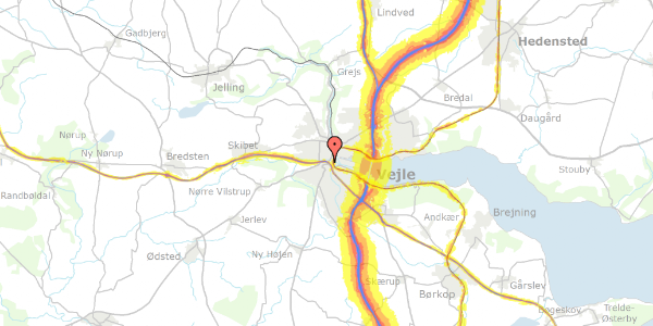 Trafikstøjkort på Bleggaardsgade 10, 7100 Vejle