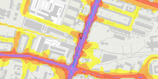 Trafikstøjkort på Nordre Fasanvej 27, 1. , 2000 Frederiksberg