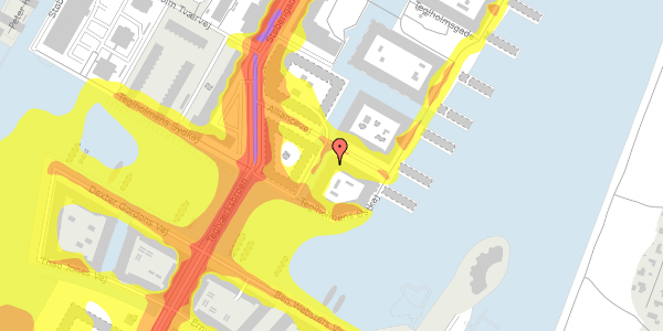 Trafikstøjkort på Alliancevej 16, 3. th, 2450 København SV