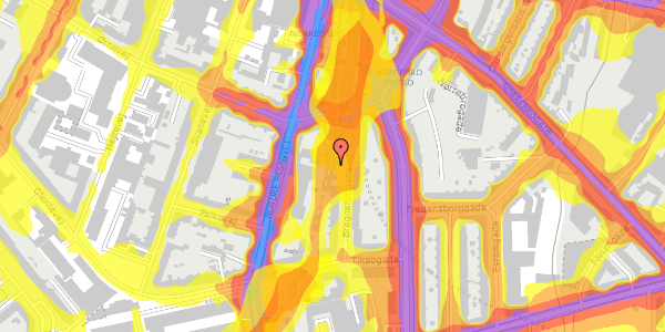 Trafikstøjkort på Bregnerødgade 4, 2200 København N