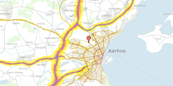 Trafikstøjkort på Marienlystvej 50, 8200 Aarhus N