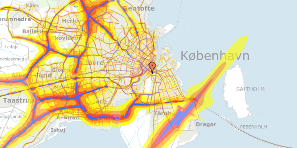 Trafikstøjkort på Gunløgsgade 17, 2. th, 2300 København S