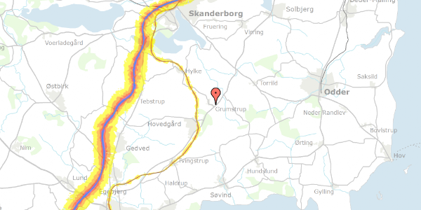 Trafikstøjkort på Grumstrupvej 70, 8732 Hovedgård