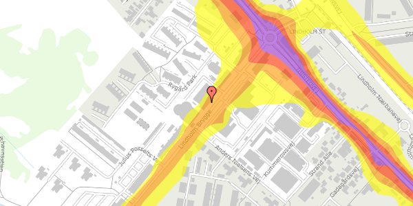 Trafikstøjkort på Lindholm Brygge 21, 5. 2, 9400 Nørresundby