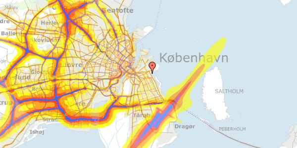 Trafikstøjkort på Lindgreens Allé 10F, 2300 København S