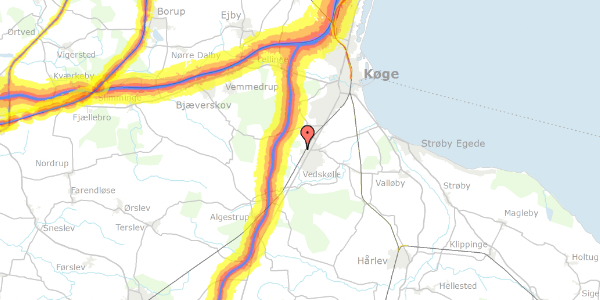 Trafikstøjkort på Søllerupvej 1C, 4681 Herfølge