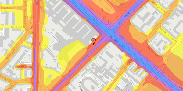 Trafikstøjkort på Blegdamsvej 3B, kl. , 2200 København N