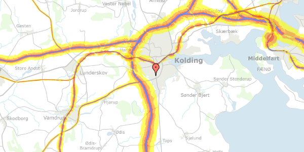 Trafikstøjkort på Hørparken 38, 6000 Kolding
