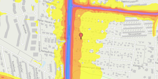 Trafikstøjkort på Haveforeningen Risskov 123, 8240 Risskov