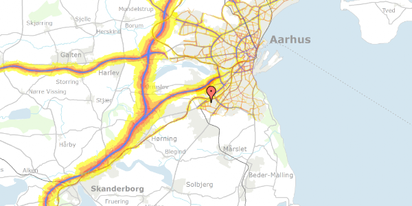 Trafikstøjkort på Jens Juuls Vej 9, 8260 Viby J