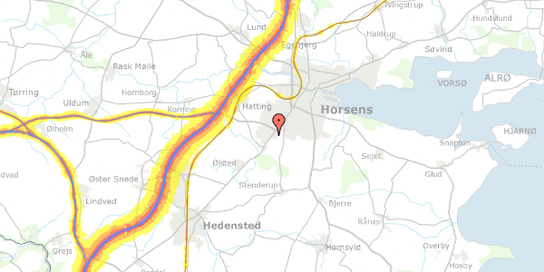 Trafikstøjkort på Vejlevej 156, 8700 Horsens