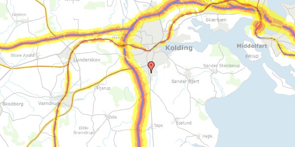 Trafikstøjkort på Springbjerg 2, 6000 Kolding