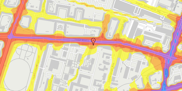 Trafikstøjkort på Finsensvej 29, 2000 Frederiksberg