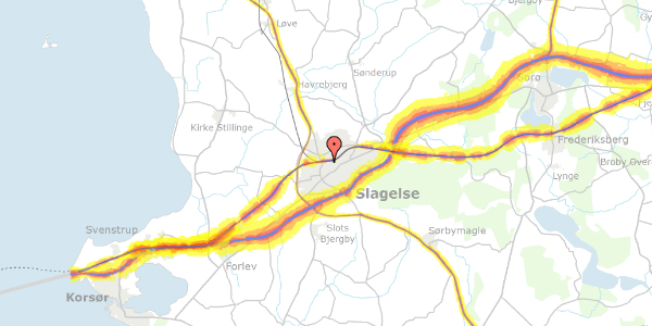 Trafikstøjkort på Sdr.Stationsvej 41, 4200 Slagelse