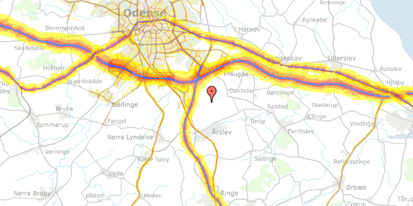 Trafikstøjkort på Gammellungvej 69, 5220 Odense SØ